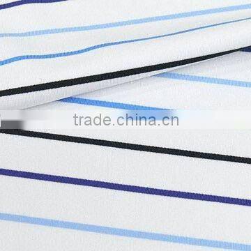 stripe yarn-dyed fabric made of 93% poly and 7% Lycra