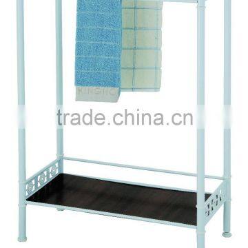 Metal Standing Towel Rack With a Shelf