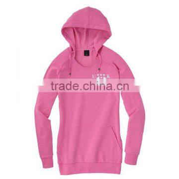 Women's long style hooded sweatshirt