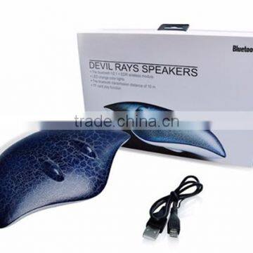 Devil Fish Rays Touch Bluetooth Speaker with LED Lighting devil fish glowing TF card play with Micphone For Mobile phone/Tablets