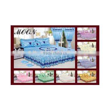 10pcs Satin Embroidered Bedspread Set