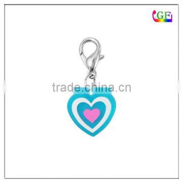 Soft PVC Key Chain heart Charm with Lobster clasp