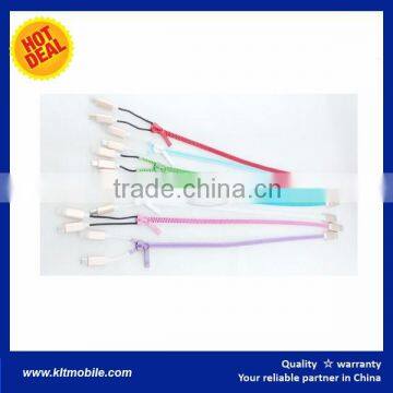 Fashion Design High Quality Lighting Zippper 2 in 1 Usb Cable IPH5/6 & MICRO USB photo-3