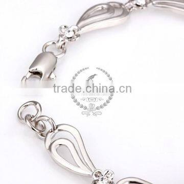 18KGP Platinum Plated White Crystal Rhinestone Austria Crystal Elements Women Bangle Bracelet Fashion Jewelry B005 photo-5