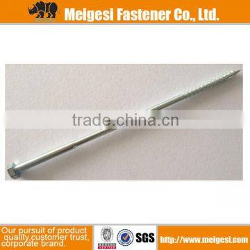 Hexagonal head Wooden screw with cutting white zinc