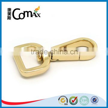 Gold custom metal d ring snap hook for bag