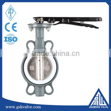 cast iron wafer butterfly valve with pfte seat