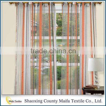 Factory Best price Fancy 100% polyester stripe sheer fabric for window curtain,