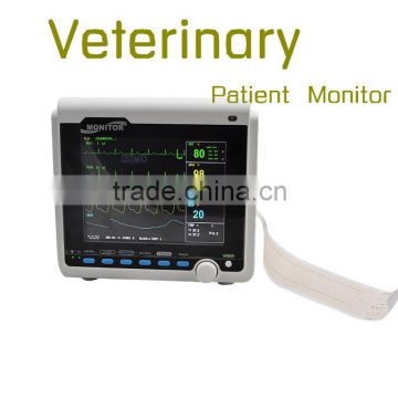 High End Veterinary Patient Monitor for Vet ECG, NIBP, SPO2, PR, Built-in rechargeable battery with thermal printer