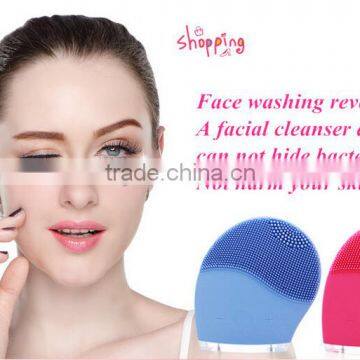 Silicone 360 degree face clean brush facial vibrating massager for skin care