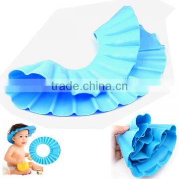 Kawachi Baby Infant Child Toddler Tearless Shampoo Shield Shower Hat Cap Wash Hair-Blue