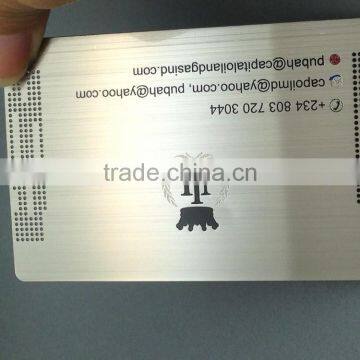Hot Selling Silver Polished Membership Card Metal Business Card