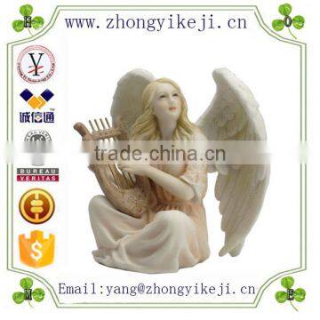 factory custom-made handmade carved fashion resin sitting angel figurines