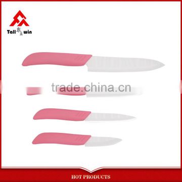 pink handle kitchen knife set