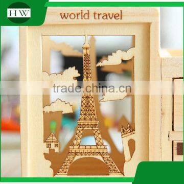 Multipurpose Wooden Double-deck Drawer Penholder Storage Pen Container Case Box Holder photo-3