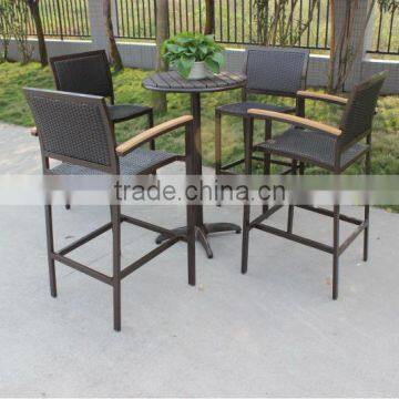 Foshan Outdoor Furniture Garden Rattan Table and Chair With Plastic Wood photo-5