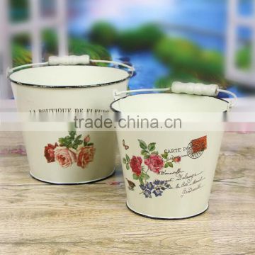 European country style decorative metal plant pots indoor