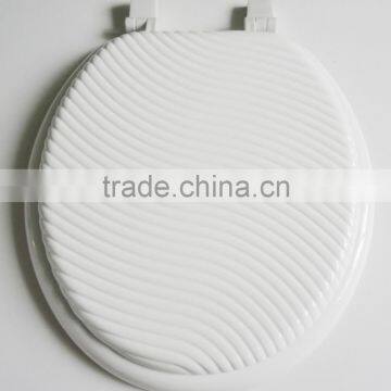 17" SANDWAVE DESIGN CARVED MDF MOULDED WOOD TOILET SEAT