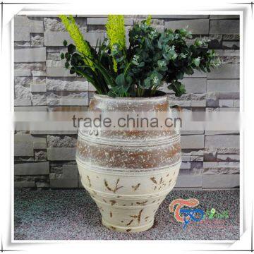 Popular fiberglass oval shaped rustic garden pots