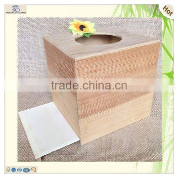 Carved Hinged Mdf Pine Paulownia Wood Tissue Box photo-5