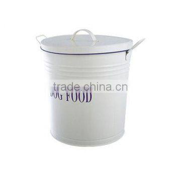 LARGE DOG FOOD CONTAINER With Scoop FOR PET Feeder Metal Tightly Lid Storage Bin photo-5