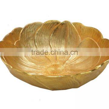 Aluminium Gold Flower Bowl