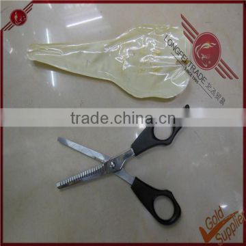 Quality serrated plastic handle ice barber scissors