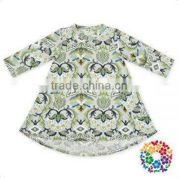 Latest Design Autumn Long Sleeve Baby Girls Dress Casual Party Pocket Girl Child Dress