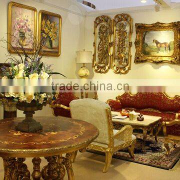 FA-187P-01 Four Leg Classical Glass Top Round Center Table