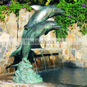 Outdoor Bronze Dolphin Sculpture Decorative Water Fountains photo-2