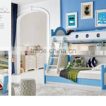 MJ9903 in Stock Neoclassic Popular Skype Blue Matching Bedroom Home Furniture Queen King Size Young People Children Bedroom Set photo-4