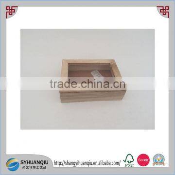 plain wooden disply box with transparent lid