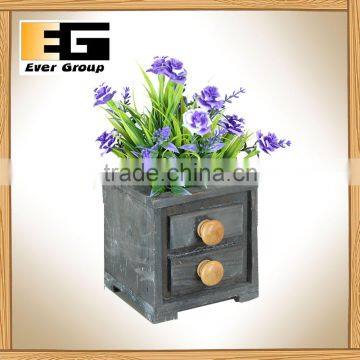 Mini Vintage Wood Garden Flower Planter Succulent Plants Desktop Storage Pot photo-6