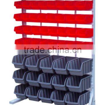 BR-002 47-bin bulk bin storage rack Bin Wall Mounted Parts Rack bin organizer with tray and casters bin rack storage