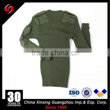 Military Olive Green Cardigan Sweater for Men With Wool Pullove photo-2
