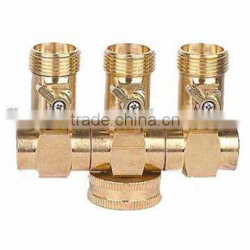 3 way hose connector with valve(faucet,fitting,connector,joint,connection)