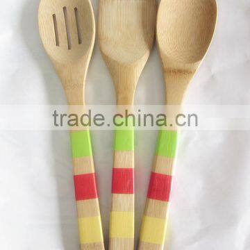 colors handle bamboo spoon/cute kitchen utensil sets