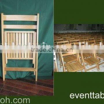 Factory Direct Cheap Banquet Folding Wood Slat Chair Foldable Chair photo-3