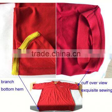 Embroidred LOGO 3pcs Transparent Front Fly Buttons 50% Polyester 50% Cotton Red T Shirt photo-4