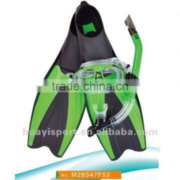 Prefessional waterproof silicone diving mask and fins sets