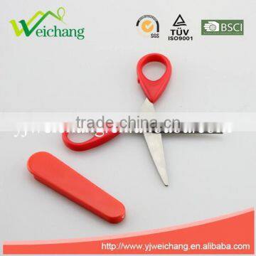 WCSC217 Premium Novelty Wholesale Soft Handle Colorful School Children Plastic Scissors With Cover photo-3