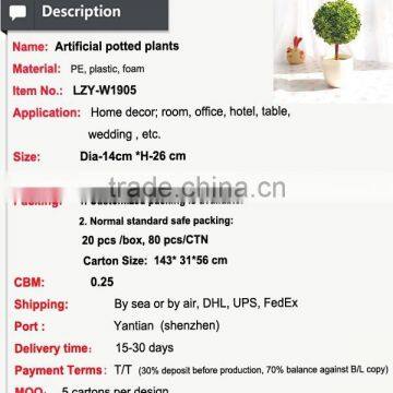 Wholesale Mini PE Plants Cheap Artificial Plants photo-2
