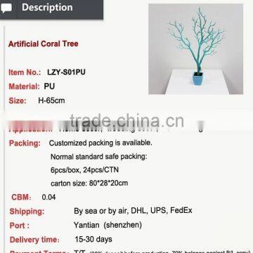 Artificial Decorative White Dry Tree Branch Wedding Table Setting photo-2