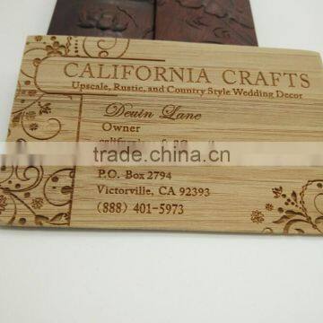 Bamboo Wood Laser Cut & Engraved Business Card photo-2