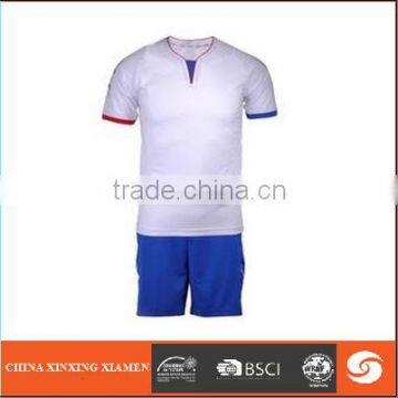 wholesale soccer wear 100%cotton white color football wear