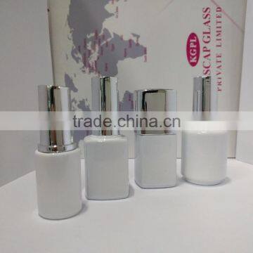 Fancy White UV Coated Bottle With Shiny Silver Cap,gel Bottle Sets With Cap and Brush India photo-4
