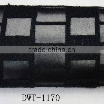 Fashion pu Leather Stitching Geometrica Zipper Wallet photo-2