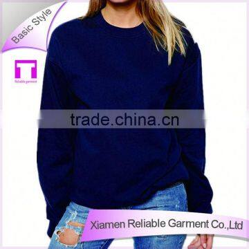 Women blank navy blue fashion hoodies without hood