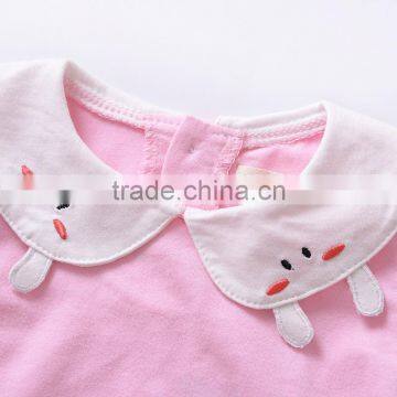 S33585W Baby Girls Wholesale White t Shirts 100% Cotton Embroidery T-shirts photo-3