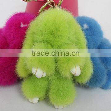 Myfur Customized Colorful Copenhagen Mink Fur Rabbit Car or Bag Charm Keychain photo-6
